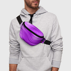 Поясная сумка Розово фиолетовый абстрактный узор волны, цвет: 3D-принт — фото 2