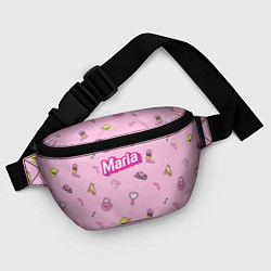 Поясная сумка Имя Мария в стиле барби - розовый паттерн аксессуа, цвет: 3D-принт — фото 2
