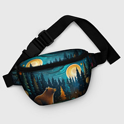 Поясная сумка Хозяин тайги: медведь в лесу, цвет: 3D-принт — фото 2