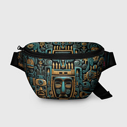 Поясная сумка Орнамент с маской в египетском стиле, цвет: 3D-принт