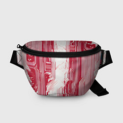 Поясная сумка Красные линии на белом фоне киберпанк, цвет: 3D-принт