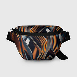 Поясная сумка Слияние красок оранжевого и чёрного абстракция, цвет: 3D-принт