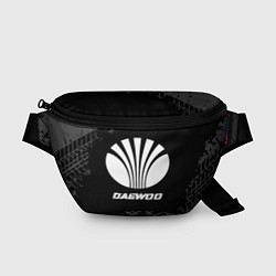 Поясная сумка Daewoo speed на темном фоне со следами шин, цвет: 3D-принт