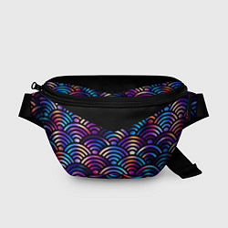 Поясная сумка Чёрный берег и рябь на волнах, цвет: 3D-принт