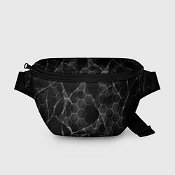 Поясная сумка Чёрные соты, цвет: 3D-принт