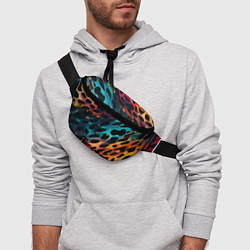 Поясная сумка Разноцветный леопардовый паттерн, цвет: 3D-принт — фото 2