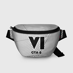 Поясная сумка Символ GTA 6 на светлом фоне с полосами, цвет: 3D-принт