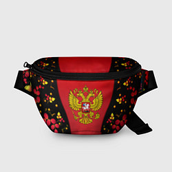 Поясная сумка Герб РФ хохлома стиль, цвет: 3D-принт
