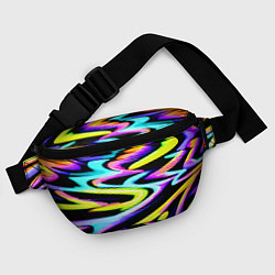 Поясная сумка Экспрессивная неоновая абстракция, цвет: 3D-принт — фото 2
