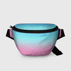 Поясная сумка Синий и голубо-розовый градиент, цвет: 3D-принт