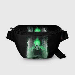 Поясная сумка Зелёный скелет в дыму, цвет: 3D-принт
