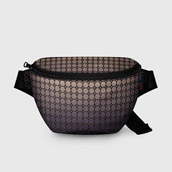 Поясная сумка Бежево-фиолетовый ромбы-полосы, цвет: 3D-принт