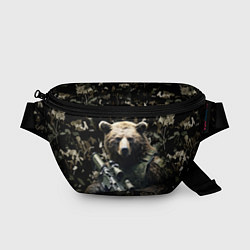 Поясная сумка Медведь солдат с винтовкой, цвет: 3D-принт