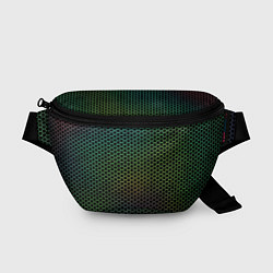 Поясная сумка Неоновые соты чёрный, цвет: 3D-принт