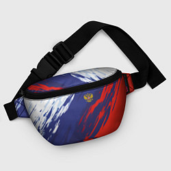 Поясная сумка Россия Sport брызги красок триколор, цвет: 3D-принт — фото 2