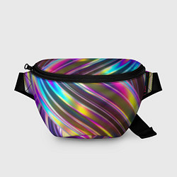 Поясная сумка Неоновый скрученный металл разноцветный, цвет: 3D-принт