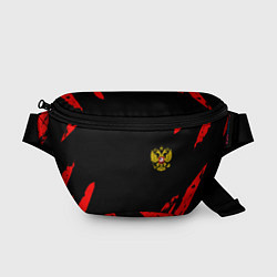 Поясная сумка Россия герб краски красные, цвет: 3D-принт