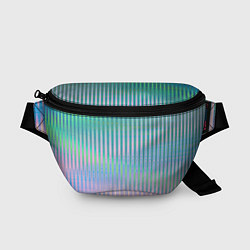 Поясная сумка Голографический эффект светлых тонов полос, цвет: 3D-принт