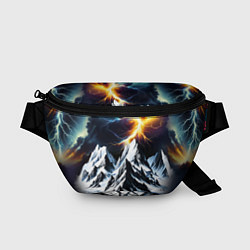 Поясная сумка Молнии и горы, цвет: 3D-принт