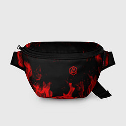 Поясная сумка Linkin Park красный огонь лого, цвет: 3D-принт