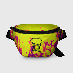 Поясная сумка Металлика огненный стиль бенд, цвет: 3D-принт