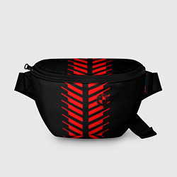 Поясная сумка BMW geometry sport red strupes, цвет: 3D-принт