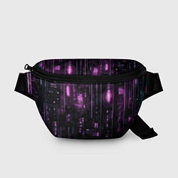 Поясная сумка Киберпанк светящиеся фиолетовые элементы, цвет: 3D-принт