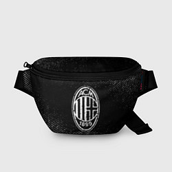 Поясная сумка AC Milan с потертостями на темном фоне, цвет: 3D-принт