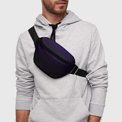 Поясная сумка Фиолетово-чёрный тёмный градиент, цвет: 3D-принт — фото 2