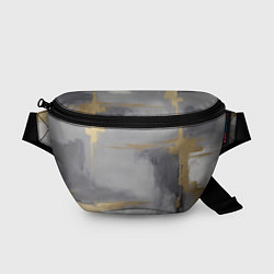 Поясная сумка Серо золотая абстракция, цвет: 3D-принт