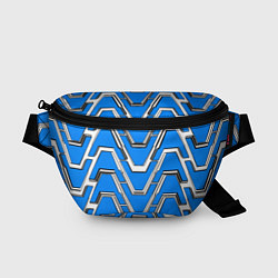 Поясная сумка Техно броня синяя, цвет: 3D-принт