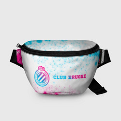 Поясная сумка Club Brugge neon gradient style по-горизонтали, цвет: 3D-принт