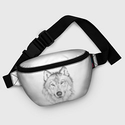 Поясная сумка Нарисованный волк зубами щёлк, цвет: 3D-принт — фото 2