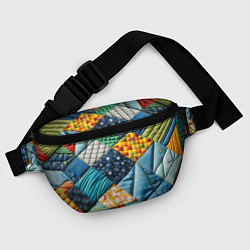 Поясная сумка Лоскутное одеяло - пэчворк, цвет: 3D-принт — фото 2