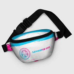 Поясная сумка Leicester City neon gradient style по-горизонтали, цвет: 3D-принт — фото 2