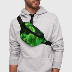 Поясная сумка Зелёный густой дым - inferno green, цвет: 3D-принт — фото 2