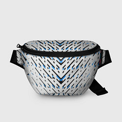 Поясная сумка Black and blue stripes on a white background, цвет: 3D-принт