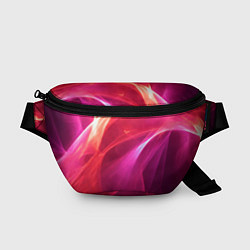 Поясная сумка Красно-розовый энергетический хаос волн, цвет: 3D-принт