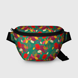 Поясная сумка Ягодно-цветочная абстракция, цвет: 3D-принт