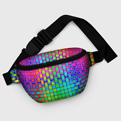 Поясная сумка Переплетенные радужные ленты, цвет: 3D-принт — фото 2