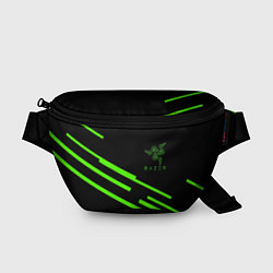 Поясная сумка Razer line green, цвет: 3D-принт