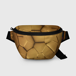 Поясная сумка Золотые неоновые плиты в разломе, цвет: 3D-принт