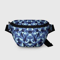Поясная сумка Камуфляжный синий стиль, цвет: 3D-принт