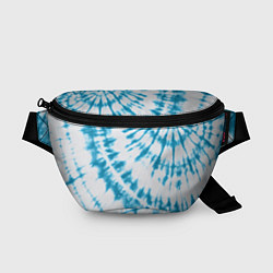 Поясная сумка Тай-дай бело-синий, цвет: 3D-принт