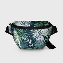 Поясная сумка Листья тропических джунглей абстракция, цвет: 3D-принт