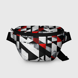 Поясная сумка Red and black abstraction on a white background, цвет: 3D-принт