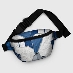 Поясная сумка Сине-белый пэчворк, цвет: 3D-принт — фото 2