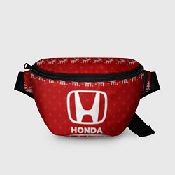 Поясная сумка Новогодний Honda с оленями, цвет: 3D-принт