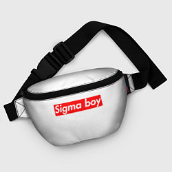 Поясная сумка A real sigma boy merch meme надпись из песни в тик, цвет: 3D-принт — фото 2