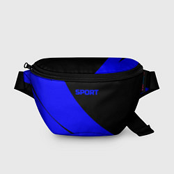 Поясная сумка Sport чёрно-синий двуцветный, цвет: 3D-принт